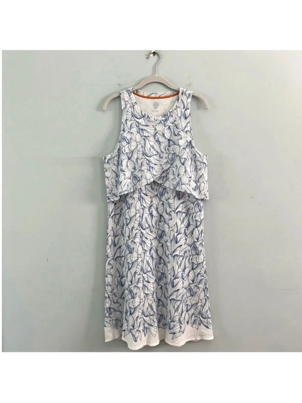 Tory Burch Kaley White Ellora Pima Cotton Popover Faux Layered Mini Dress‎